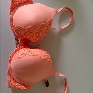Pink Lace Trimmed T-Shirt Bra Intimates